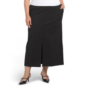 EILEEN FISHER Black Plus Washable Flex Ponte Knit Skirt